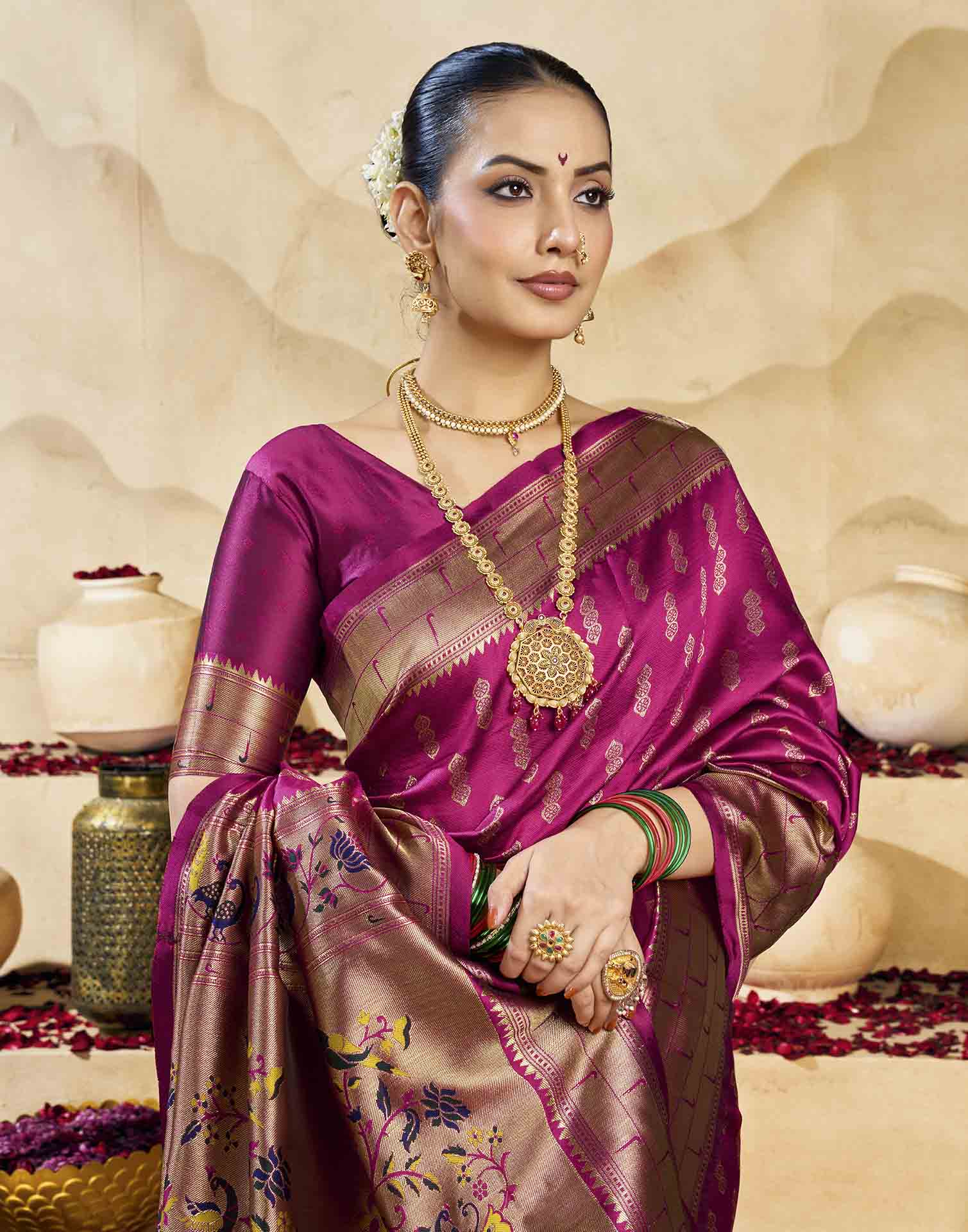 Pink Silk Woven Paithani Saree