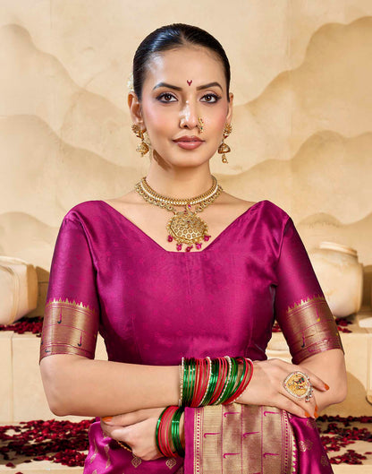 Pink Silk Woven Paithani Saree