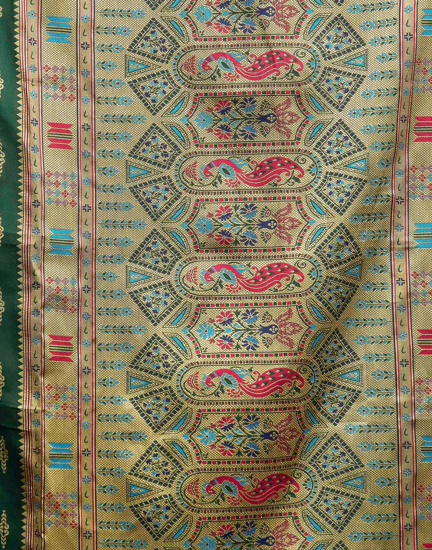 Dark Green Silk Woven Paithani Saree