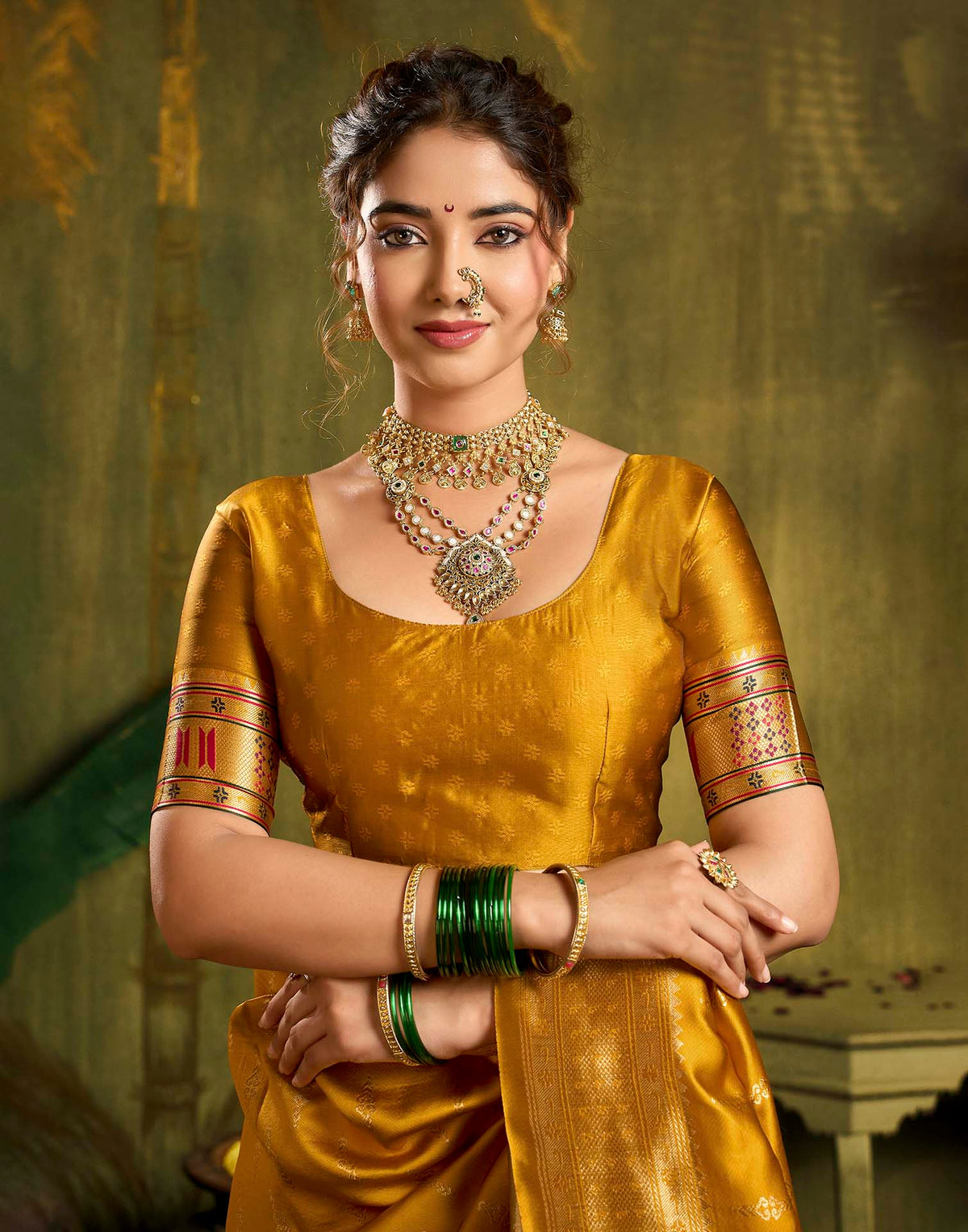 Turmeric Yellow Silk Woven Paithani Saree