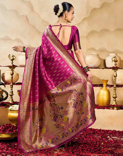 Pink Silk Woven Paithani Saree