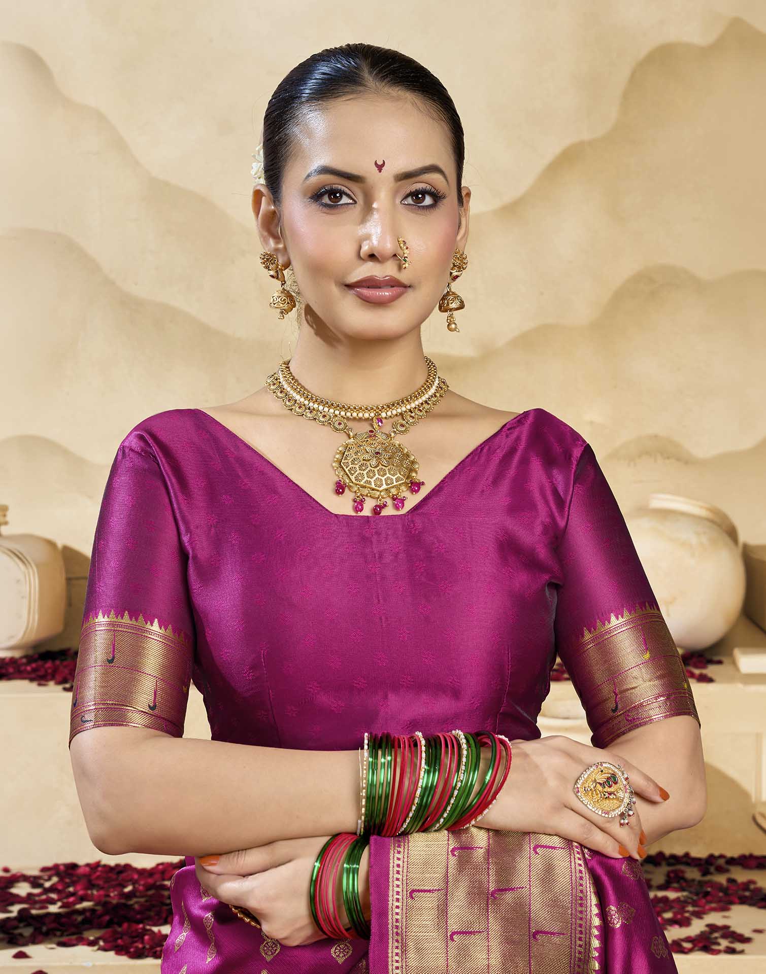 Pink Silk Woven Paithani Saree