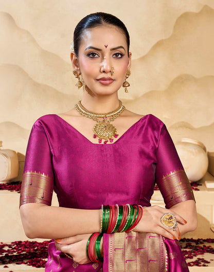 Pink Silk Woven Paithani Saree
