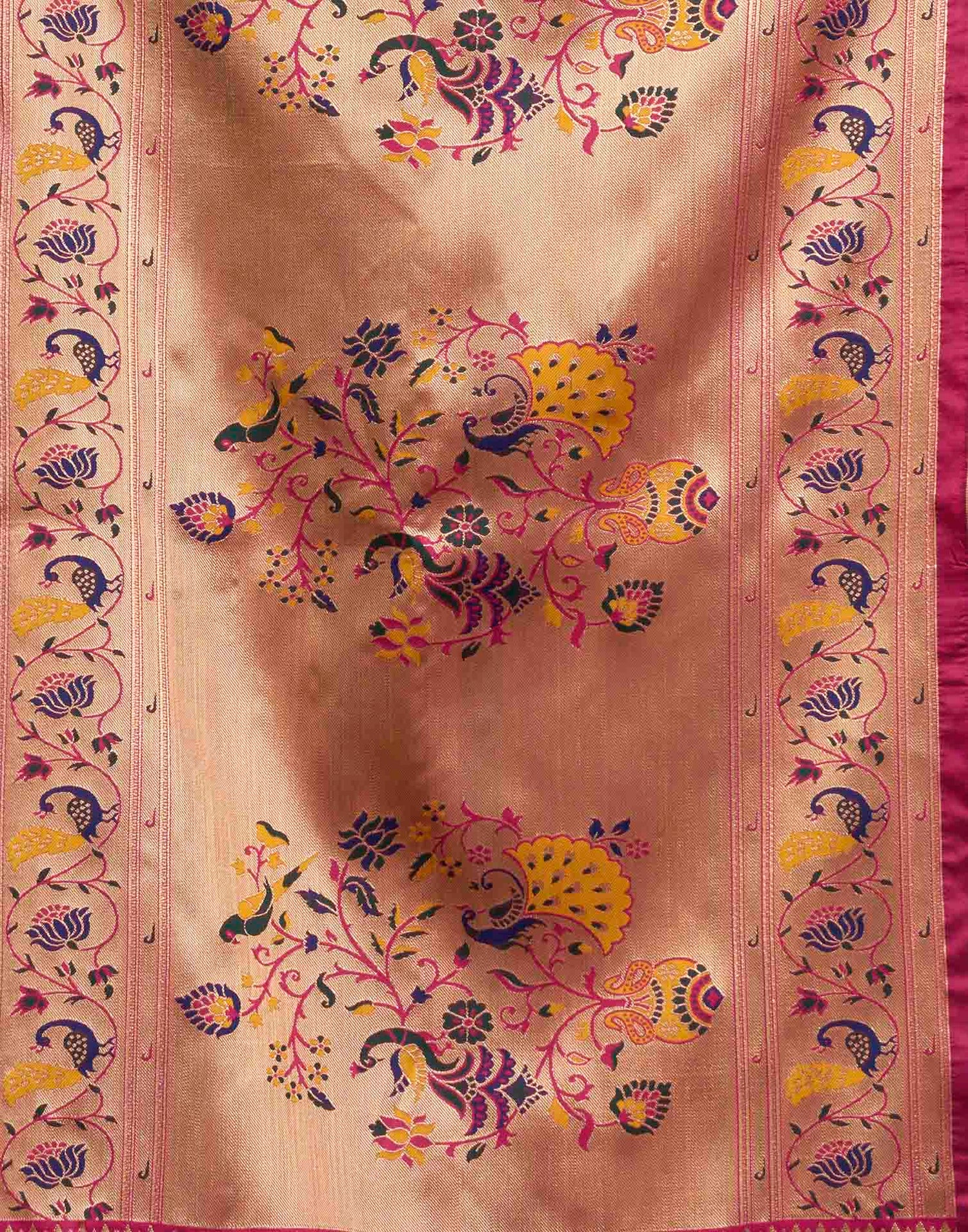 Pink Silk Woven Paithani Saree