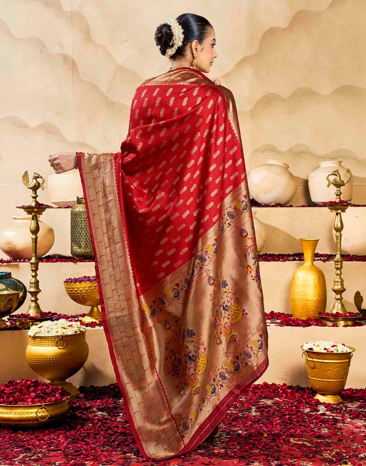 Red Silk Woven Paithani Saree