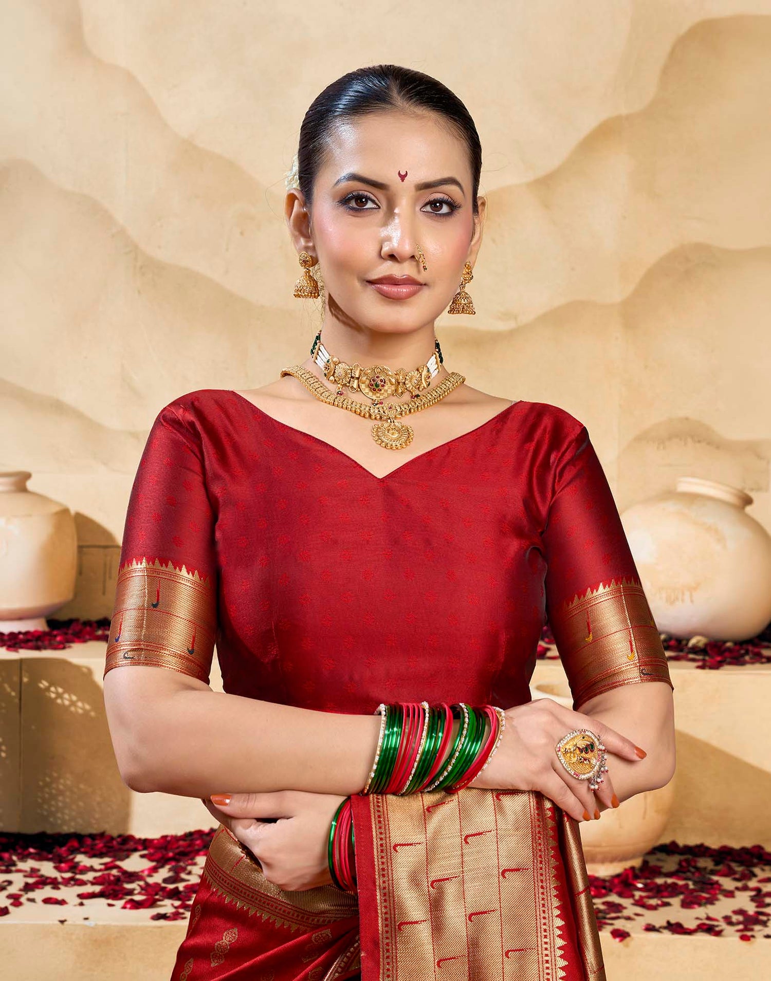 Red Silk Woven Paithani Saree