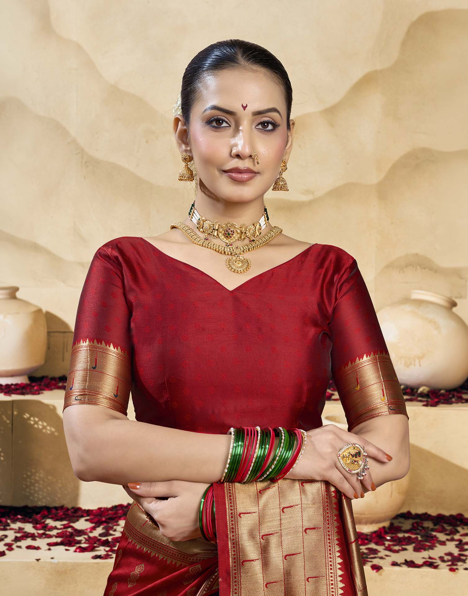 Red Silk Woven Paithani Saree