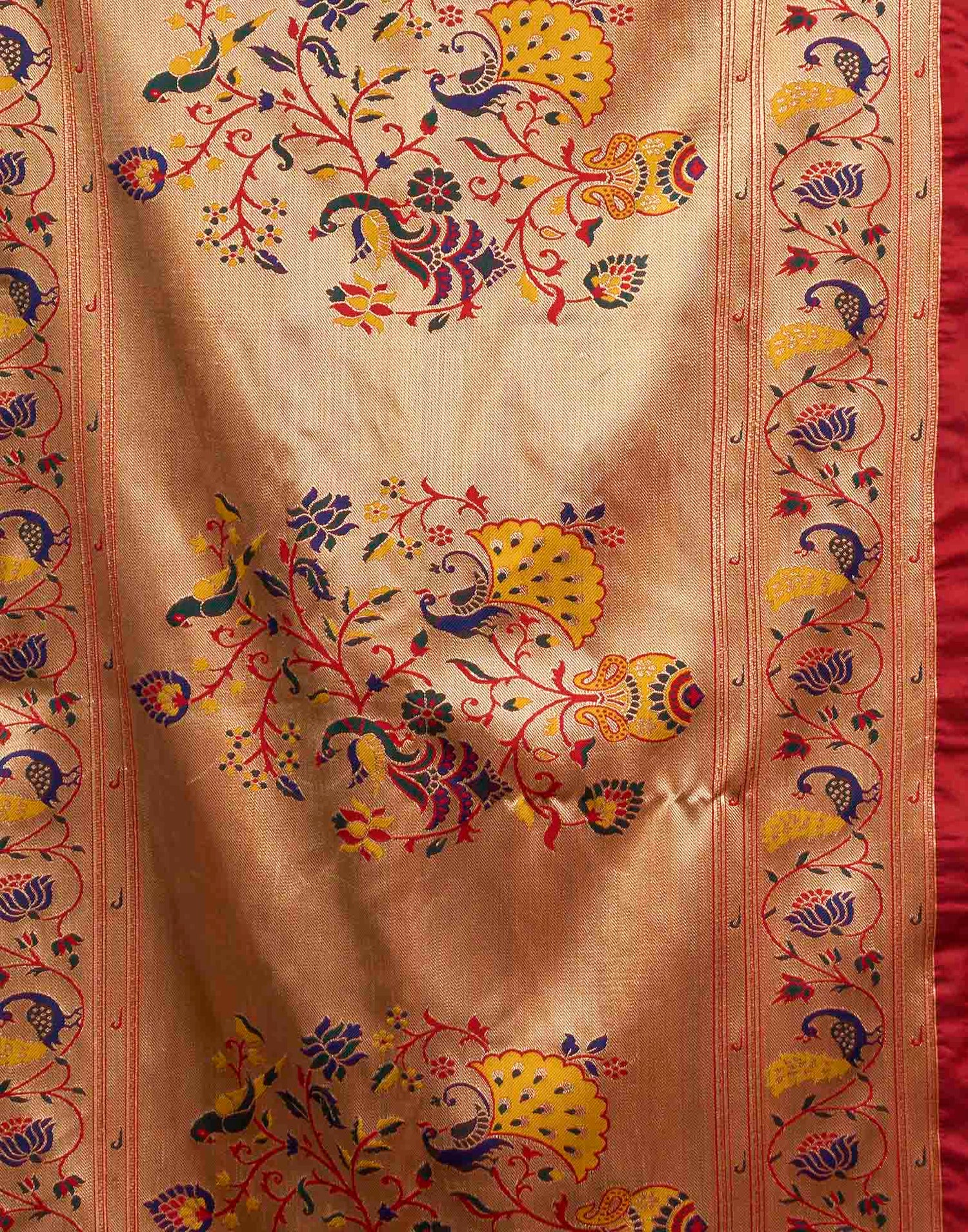 Red Silk Woven Paithani Saree