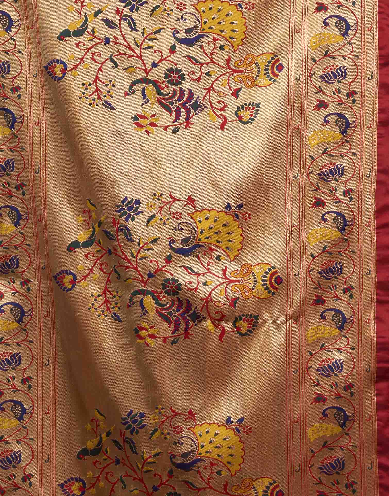 Red Silk Woven Paithani Saree