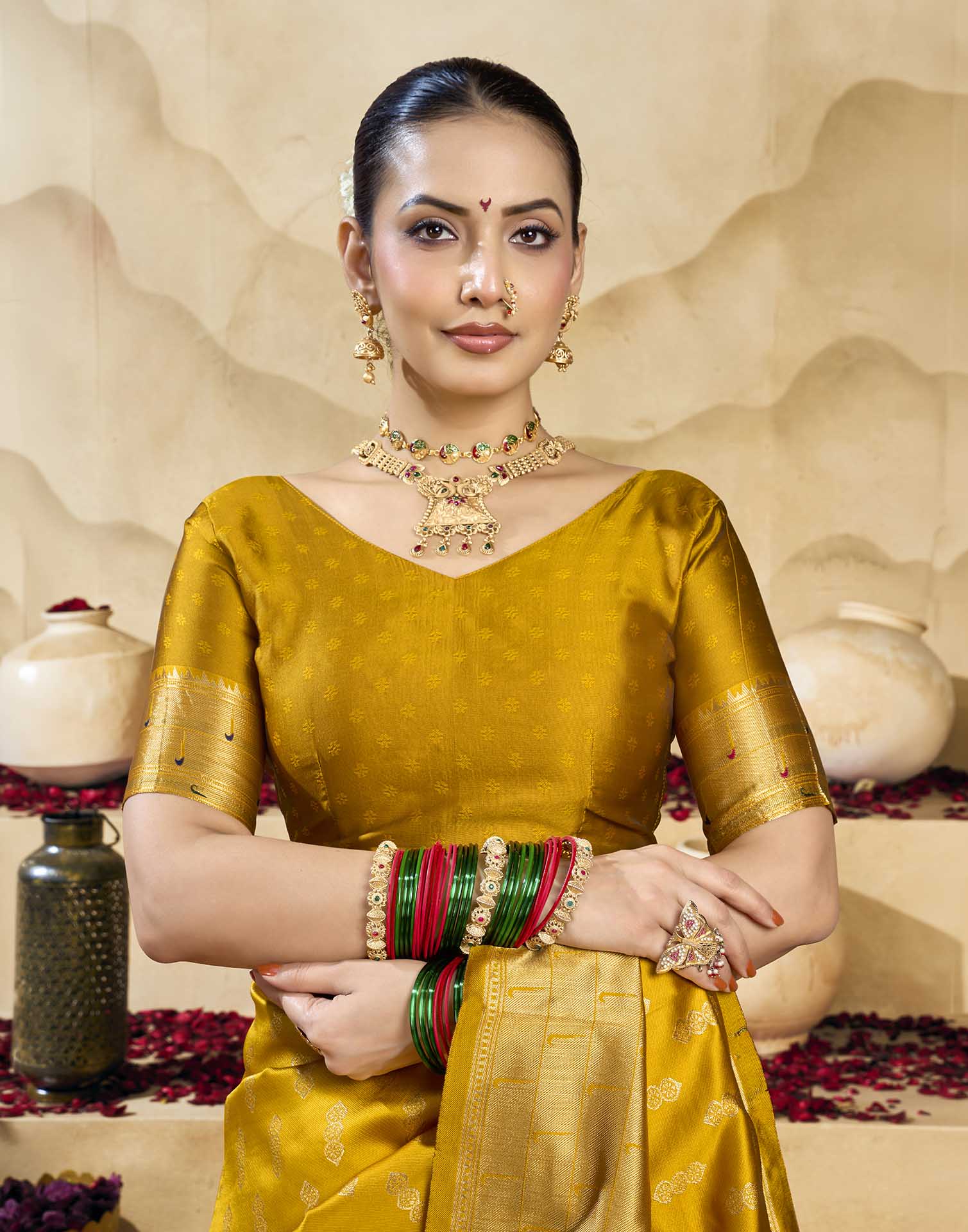 Yellow Silk Woven Paithani Saree