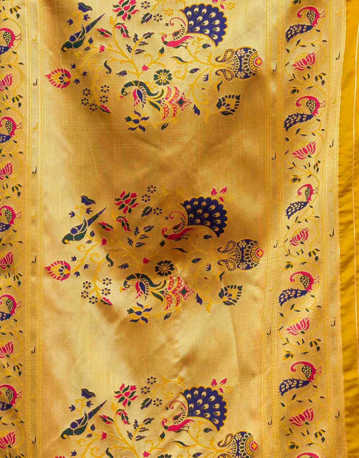 Yellow Silk Woven Paithani Saree