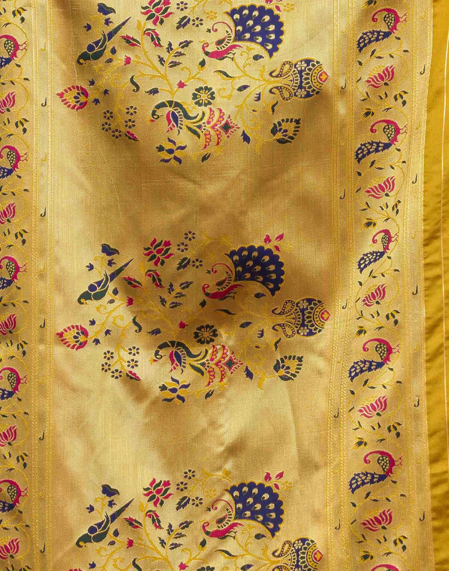 Yellow Silk Woven Paithani Saree