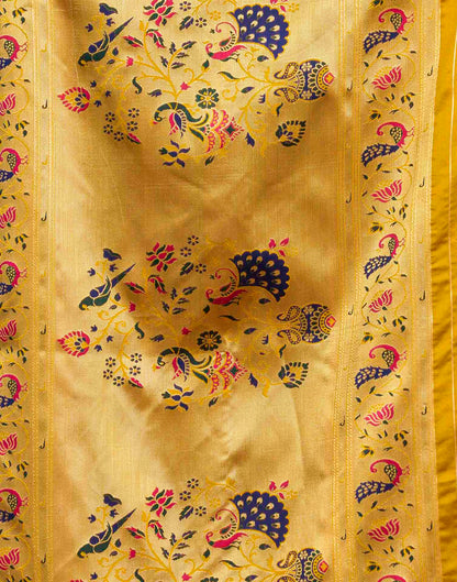 Yellow Silk Woven Paithani Saree