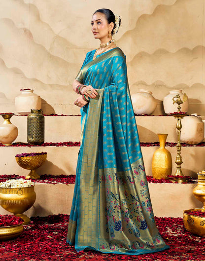Blue Silk Woven Paithani Saree