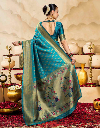 Blue Silk Woven Paithani Saree