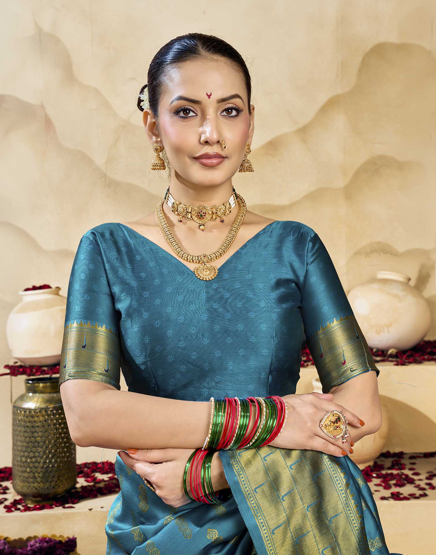 Blue Silk Woven Paithani Saree