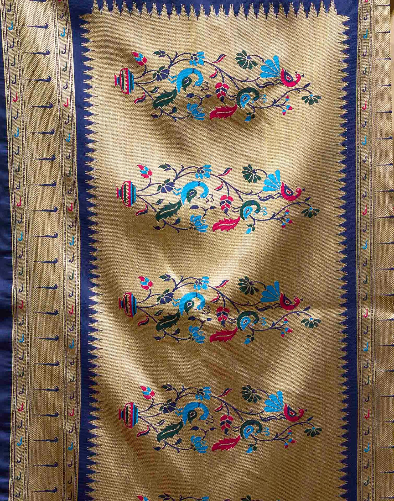 Royal Blue Silk Woven Paithani Saree