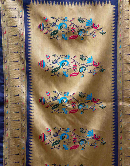 Royal Blue Silk Woven Paithani Saree