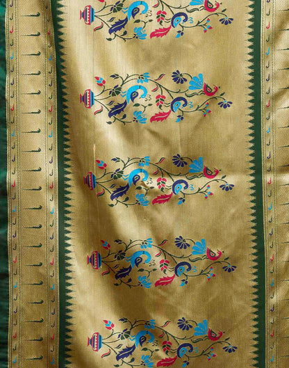 Dark Green Silk Woven Paithani Saree