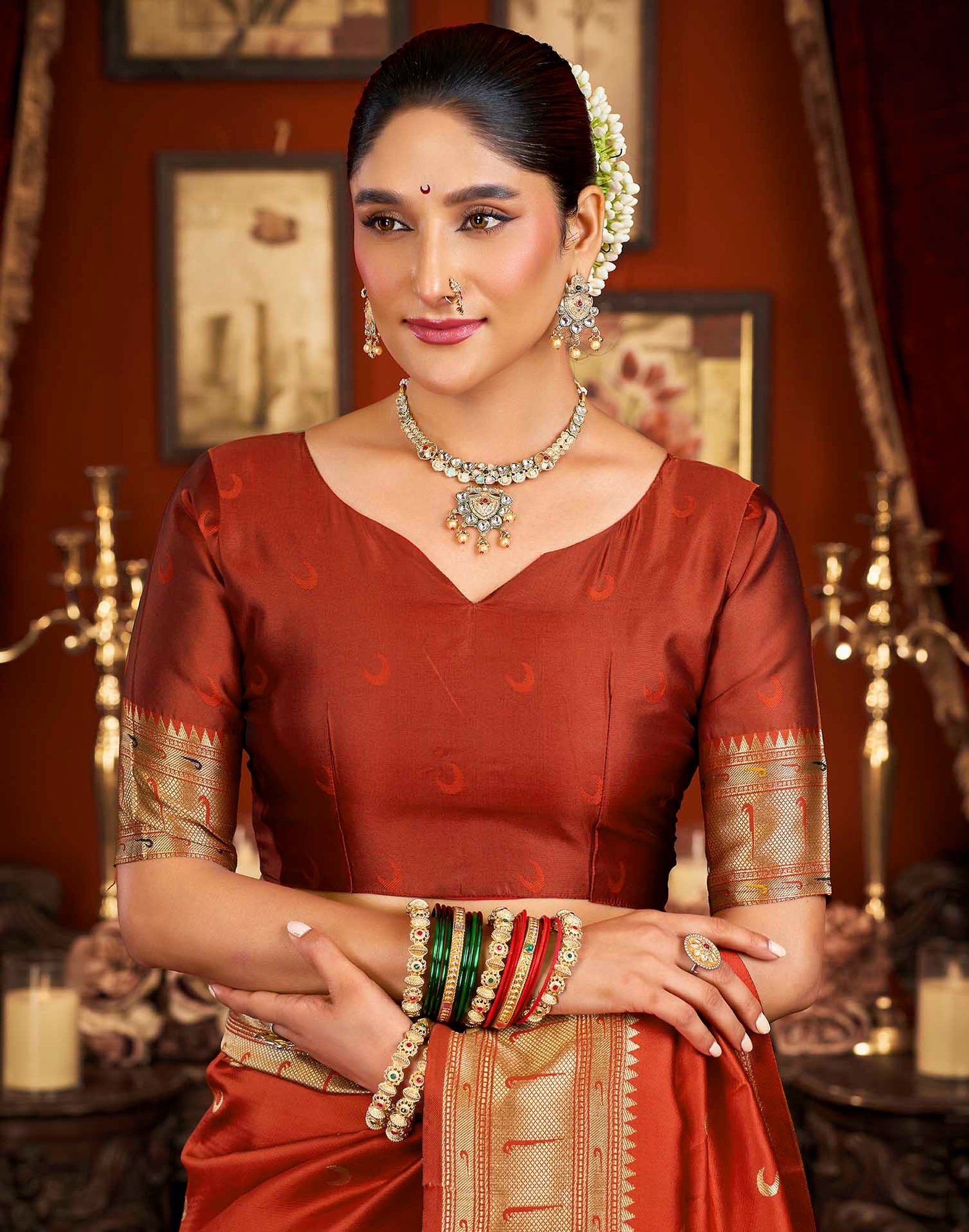 Red Silk Woven Paithani Saree