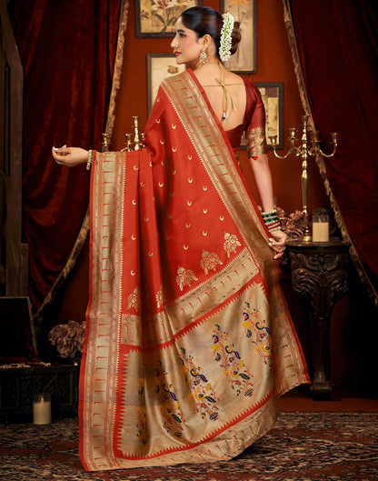 Red Silk Woven Paithani Saree
