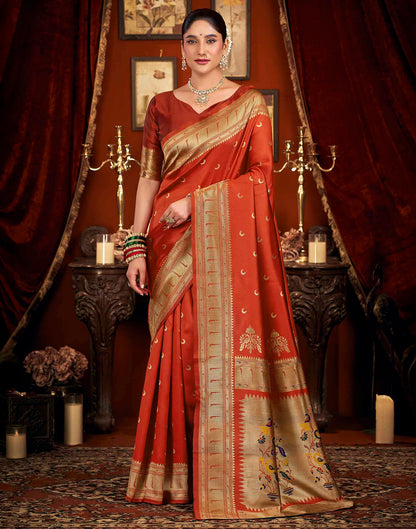 Red Silk Woven Paithani Saree