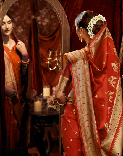 Red Silk Woven Paithani Saree