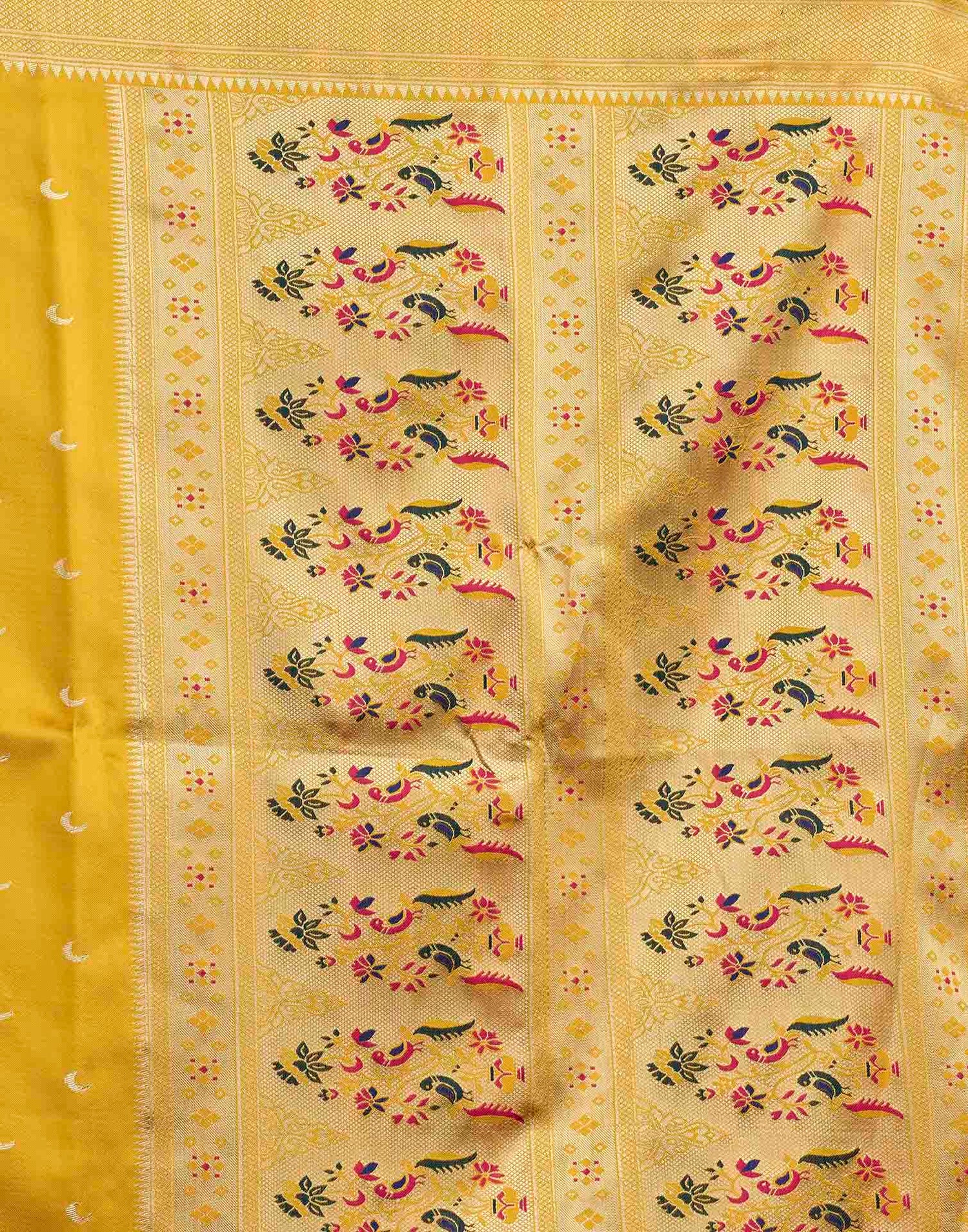 Yellow Silk Woven Paithani Saree