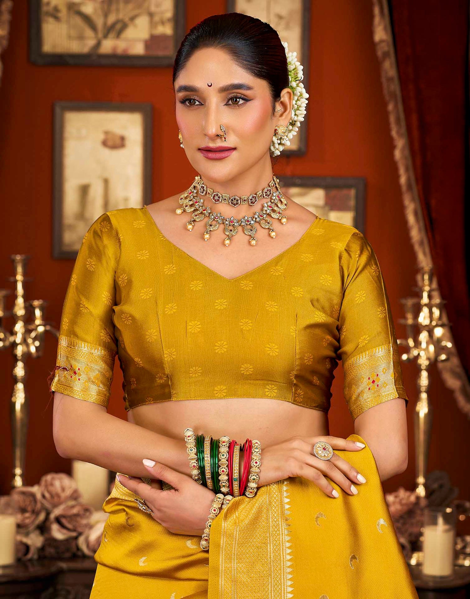 Yellow Silk Woven Paithani Saree