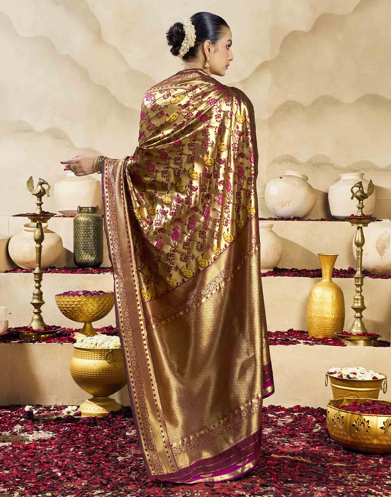 Golden Silk Woven Banarasi Saree