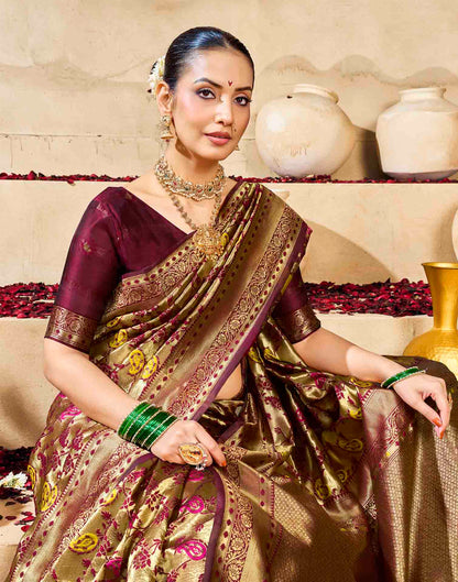Golden Silk Woven Banarasi Saree