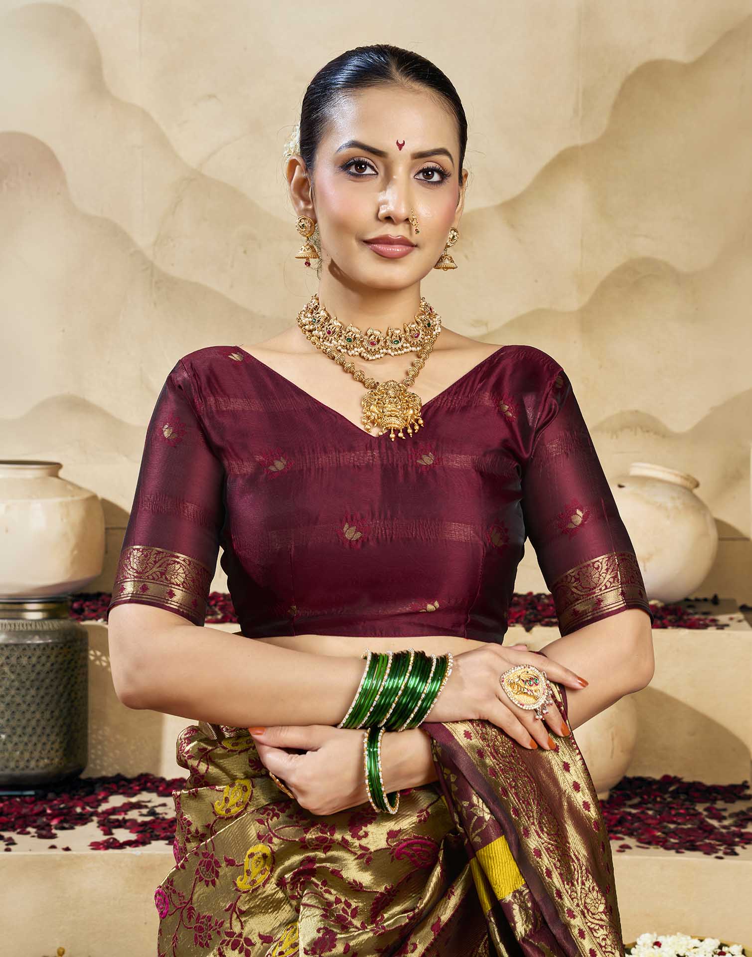 Golden Silk Woven Banarasi Saree