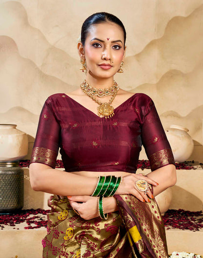 Golden Silk Woven Banarasi Saree
