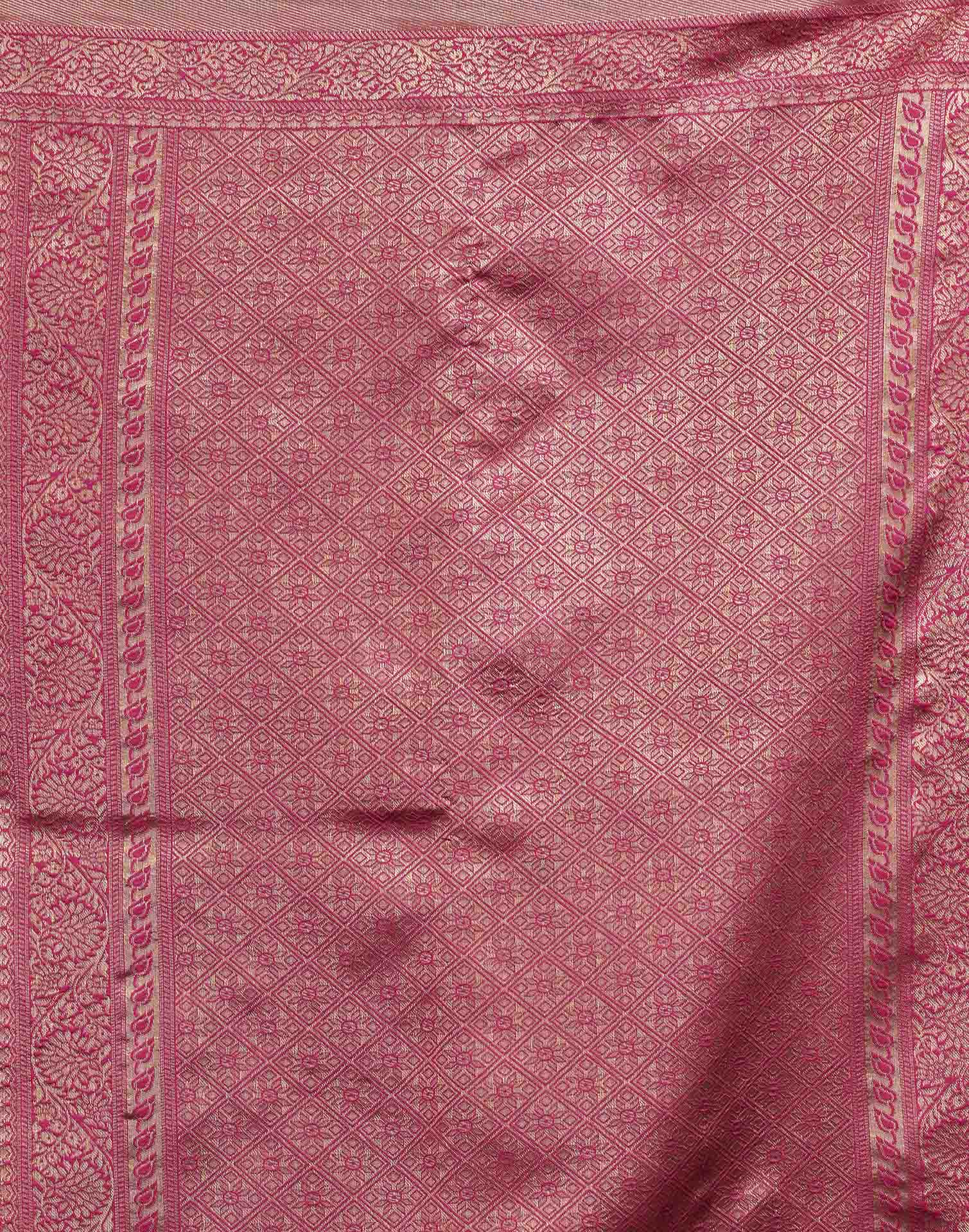 Pink Silk Woven Banarasi Saree