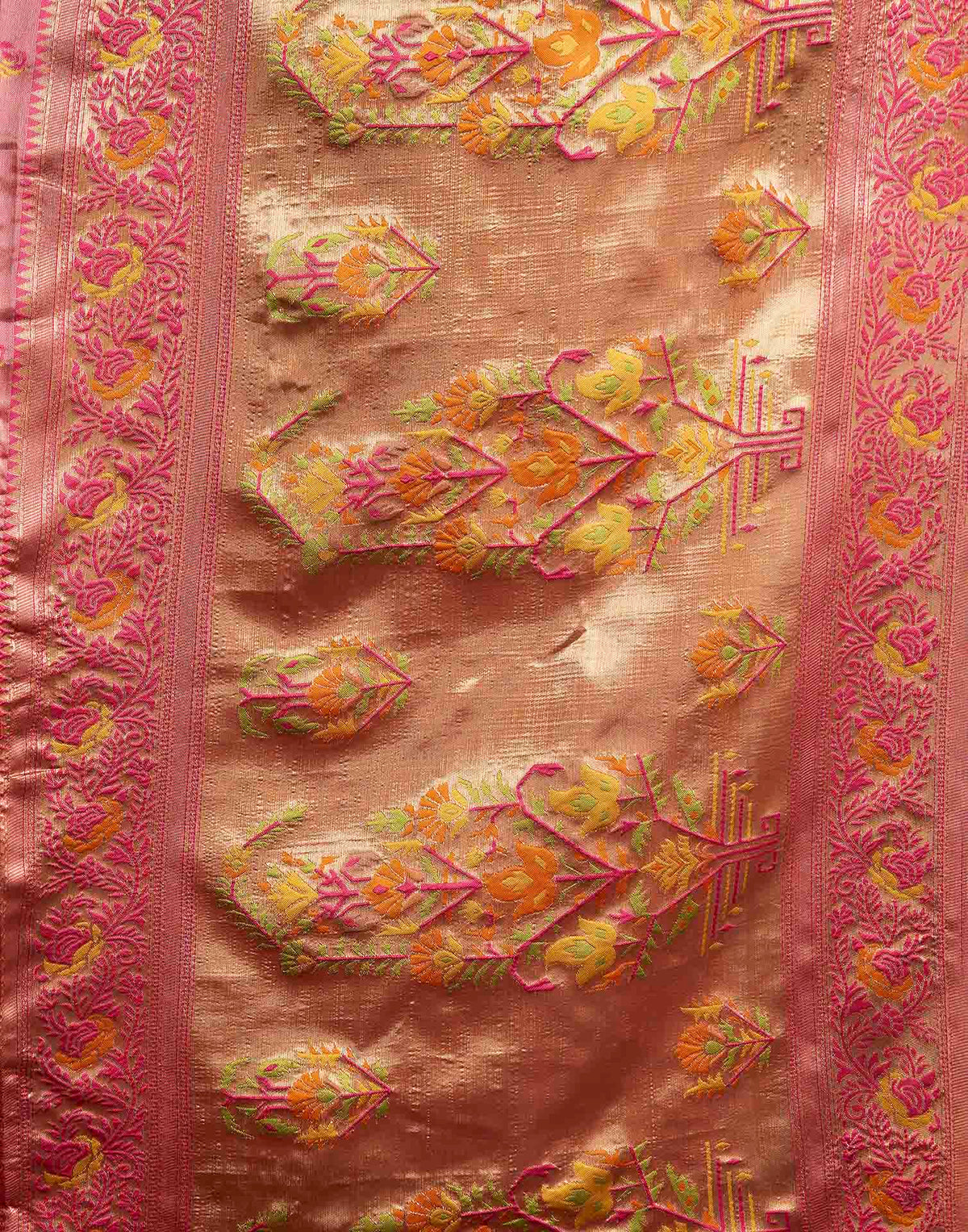Rust Silk Woven Paithani Saree
