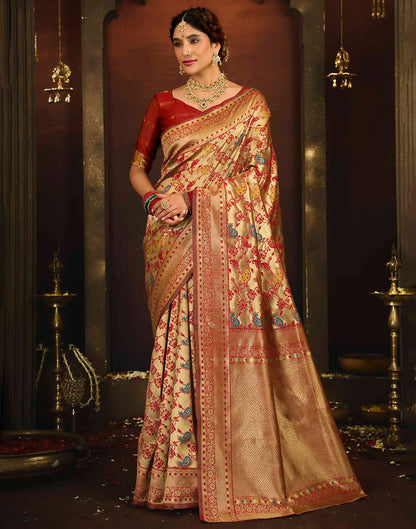 Red Silk Woven Banarasi Saree