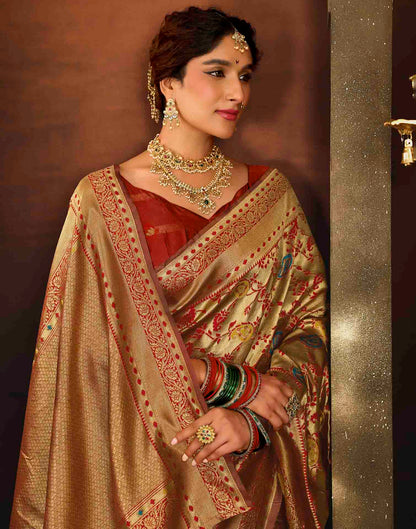 Red Silk Woven Banarasi Saree