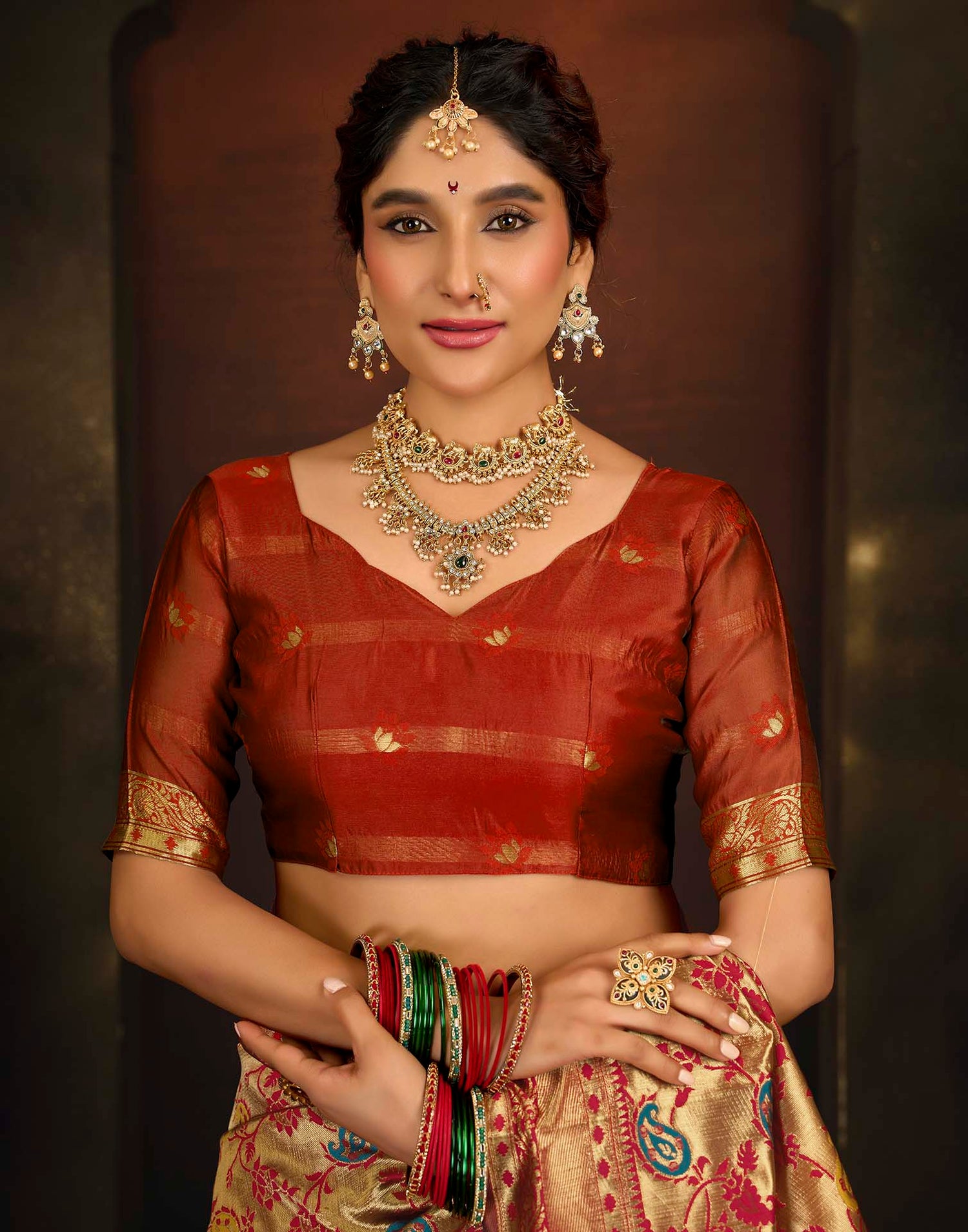Red Silk Woven Banarasi Saree
