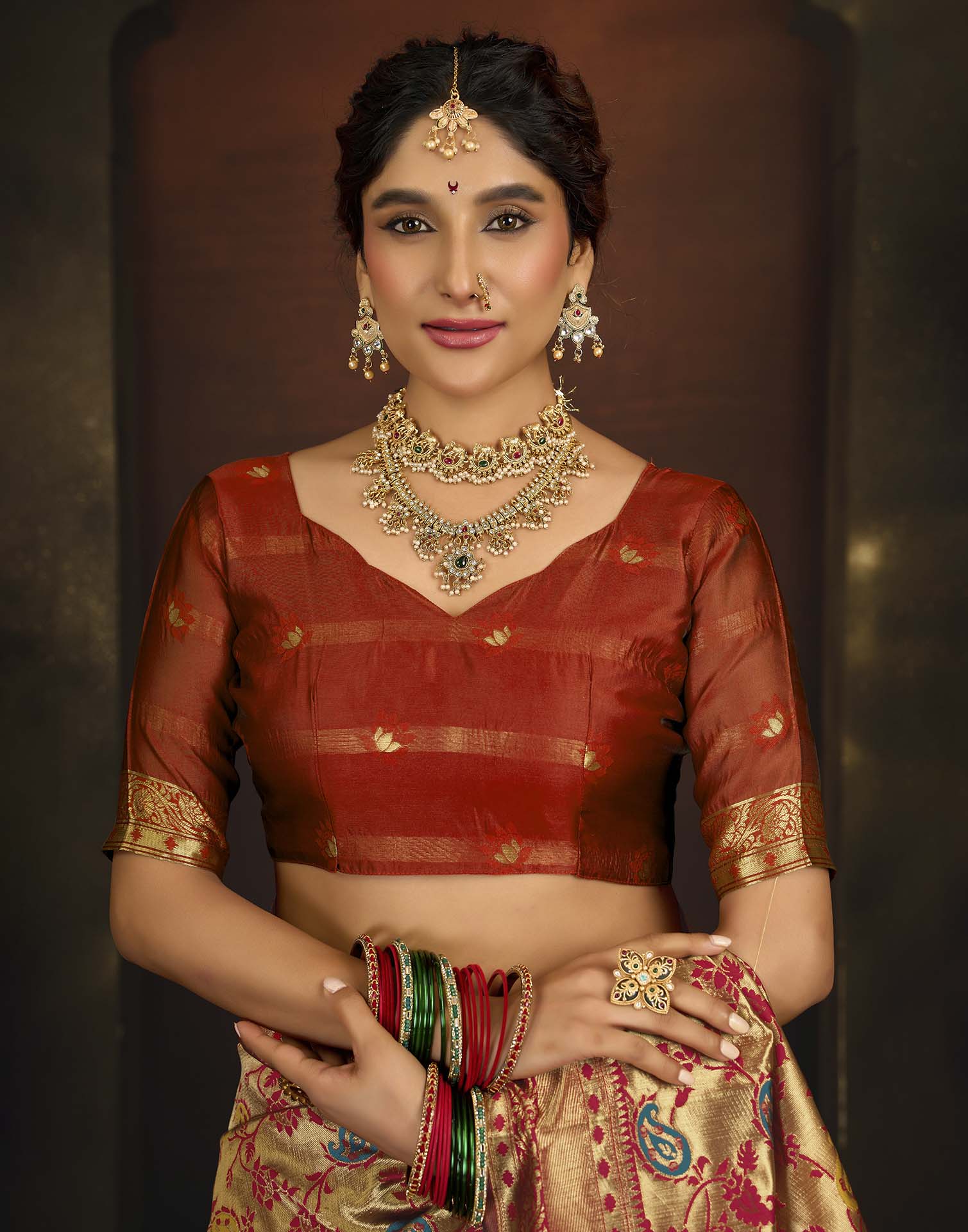 Red Silk Woven Banarasi Saree