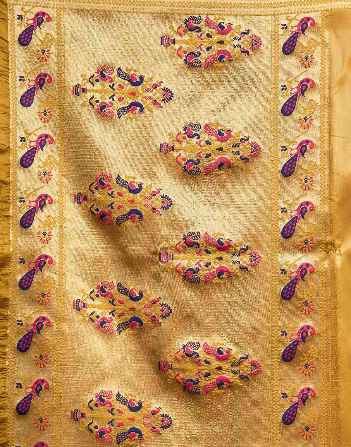 Mustard Yellow Silk Woven Paithani Saree