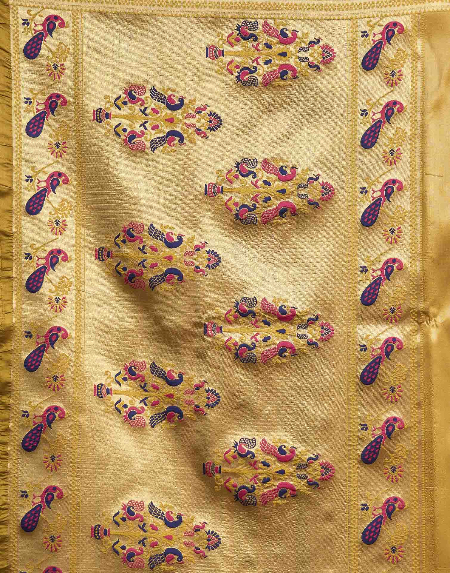 Mustard Yellow Silk Woven Paithani Saree