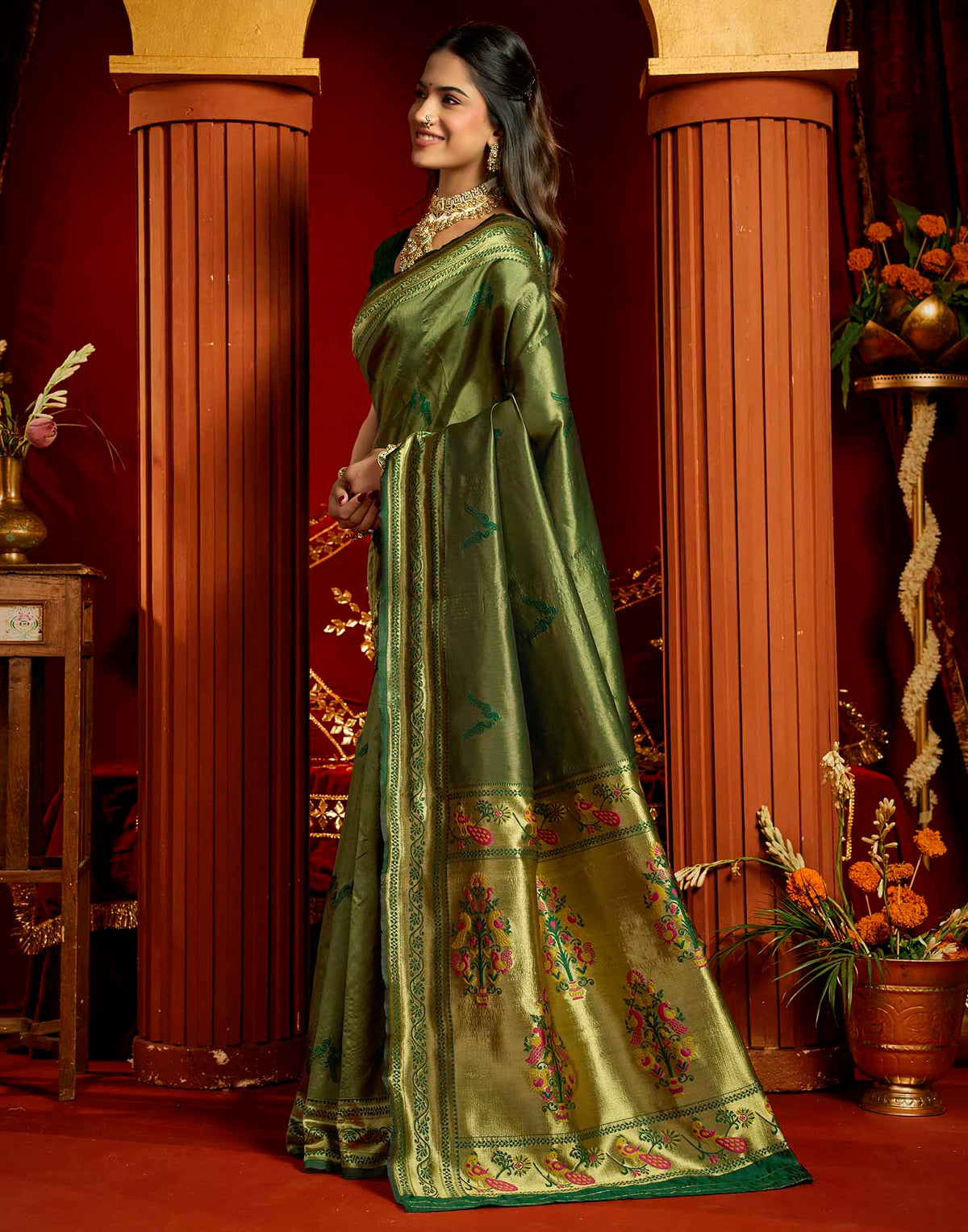 Green Silk Woven Paithani Saree
