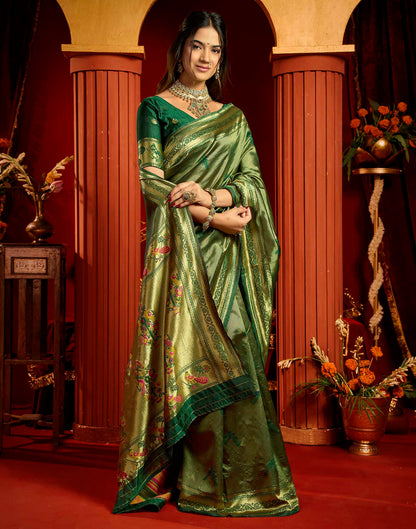Green Silk Woven Paithani Saree