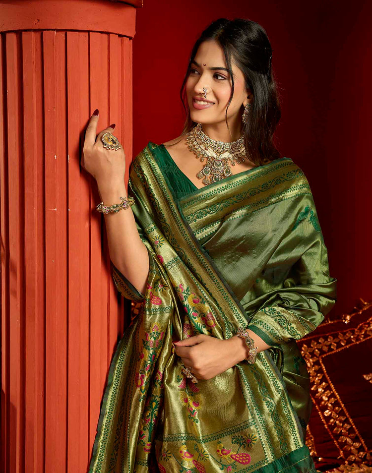 Green Silk Woven Paithani Saree