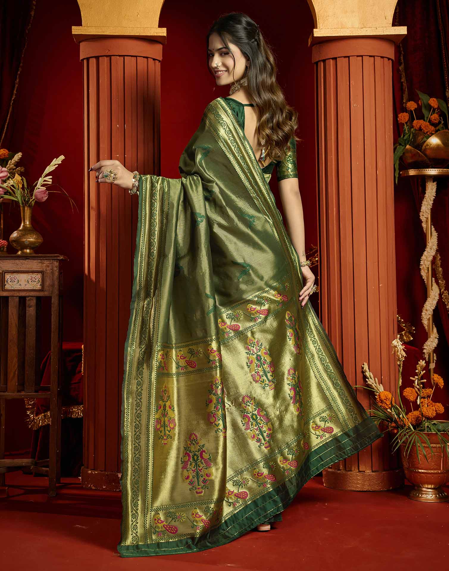 Green Silk Woven Paithani Saree