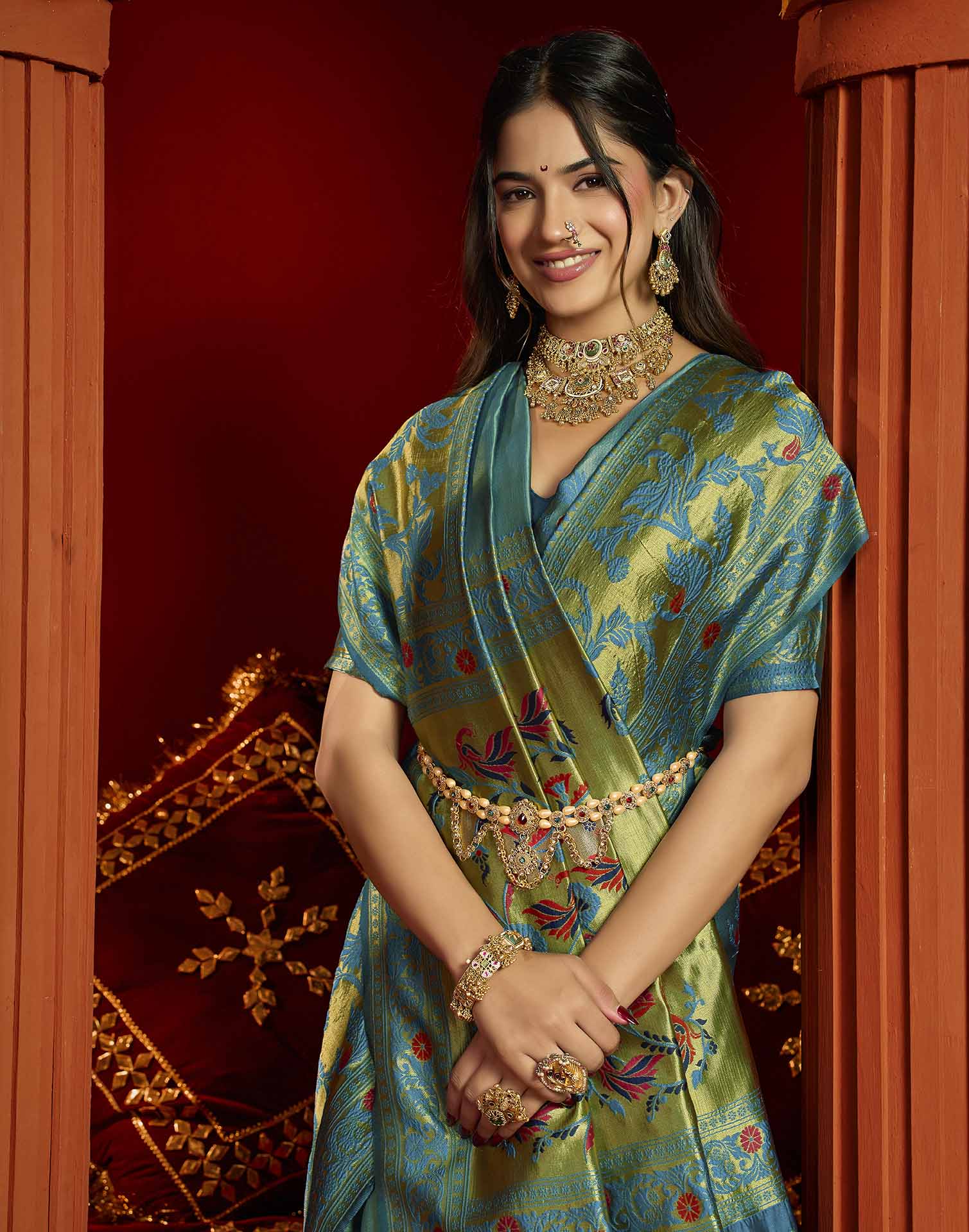 Blue Silk Woven Paithani Saree