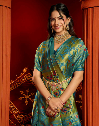 Blue Silk Woven Paithani Saree