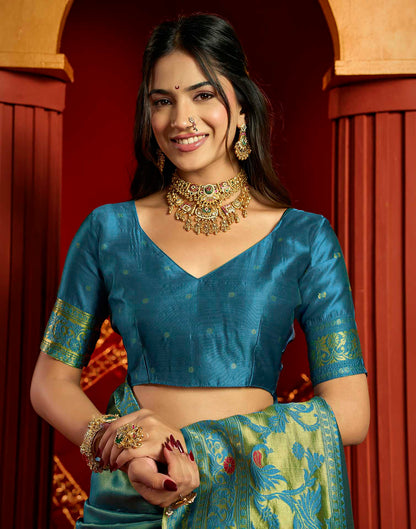 Blue Silk Woven Paithani Saree
