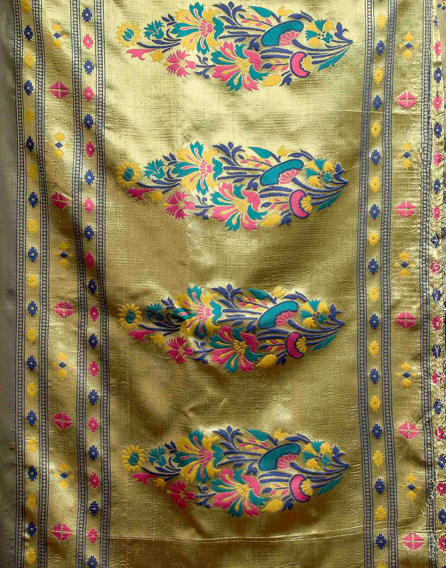 Navy Blue Silk Woven Paithani Saree