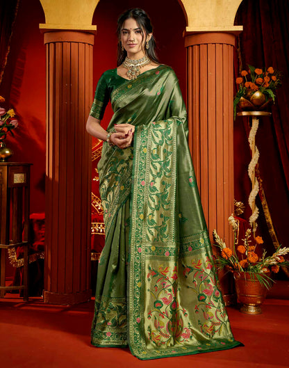 Green Silk Woven Paithani Saree
